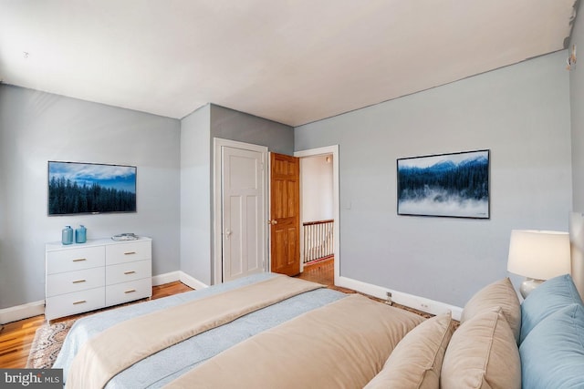 bedroom featuring light hardwood / wood-style flooring