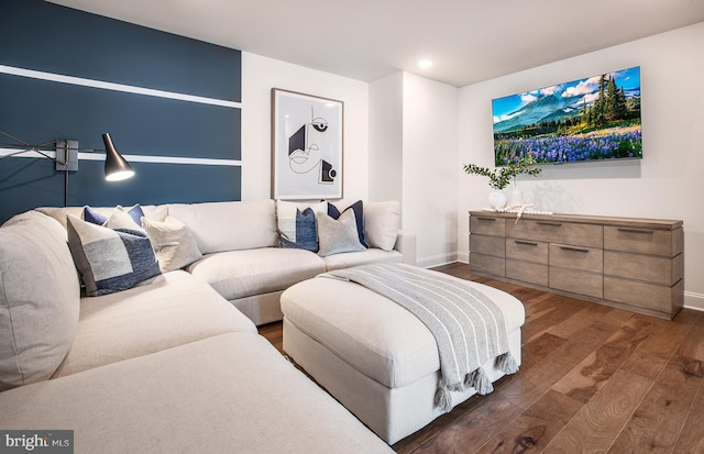 bedroom featuring dark hardwood / wood-style flooring