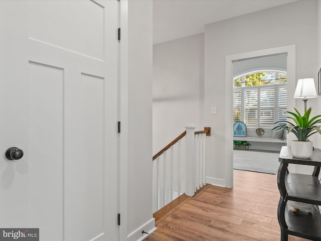 hall featuring light wood-type flooring