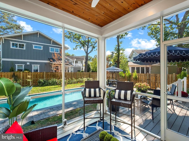 view of sunroom