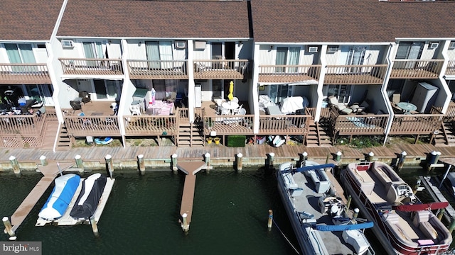 exterior space featuring a water view