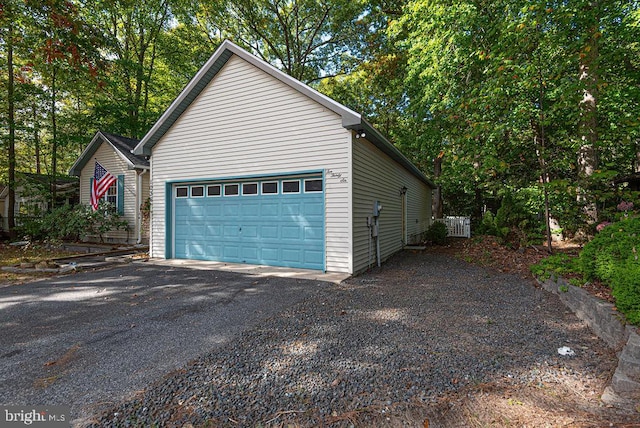 view of garage