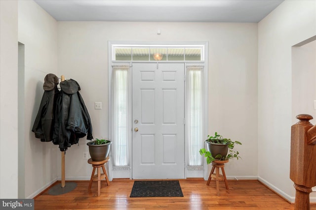 entryway featuring light hardwood / wood-style flooring