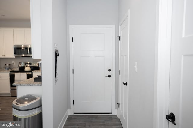 entryway featuring dark hardwood / wood-style floors