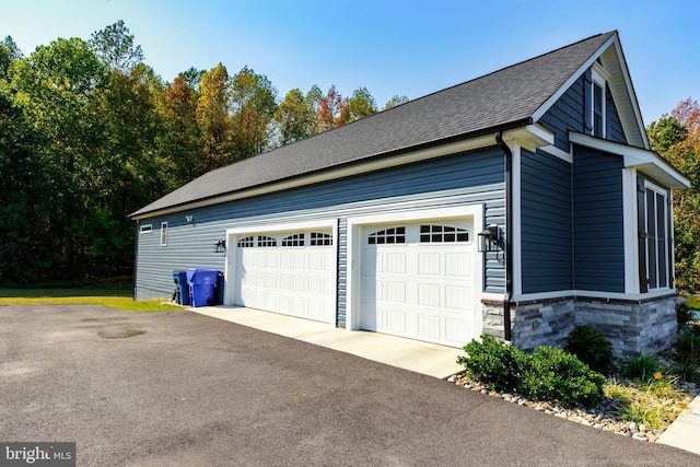 view of garage