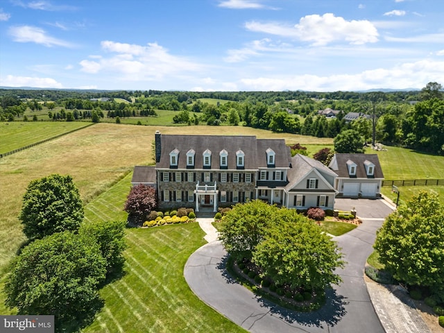 drone / aerial view featuring a rural view