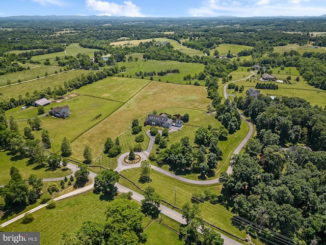 bird's eye view with a rural view