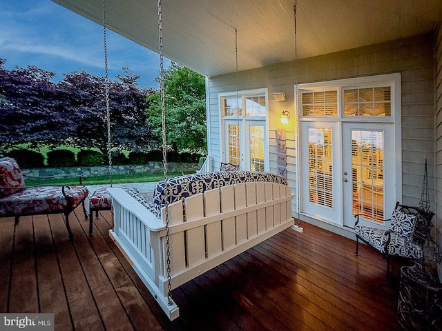 view of deck at dusk