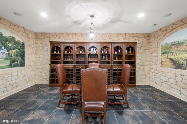 view of wine room