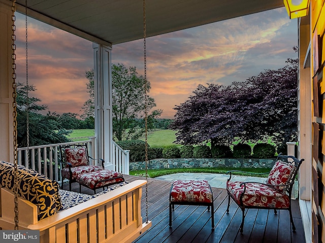 view of deck at dusk