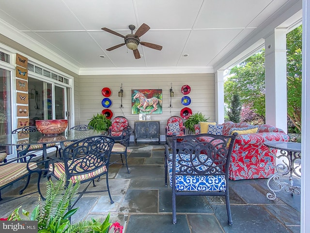 view of patio / terrace with ceiling fan