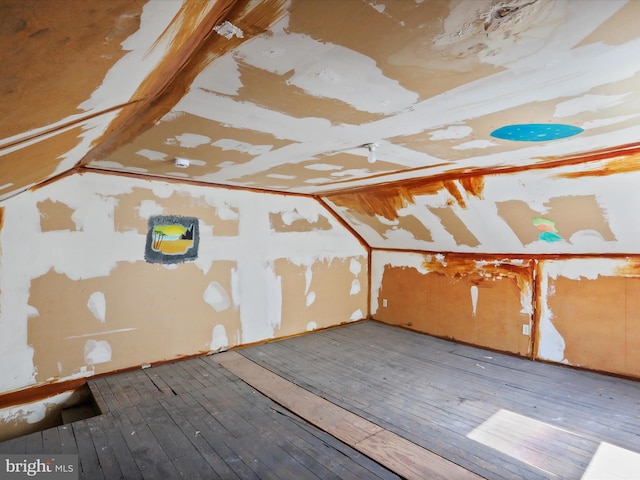 view of unfinished attic