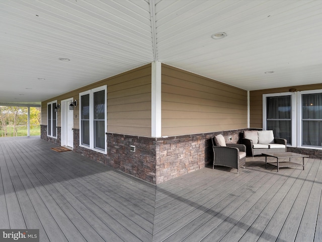 deck featuring an outdoor hangout area