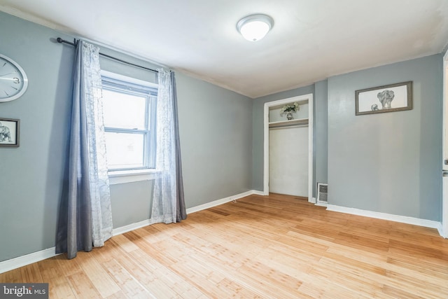 empty room featuring light wood-type flooring