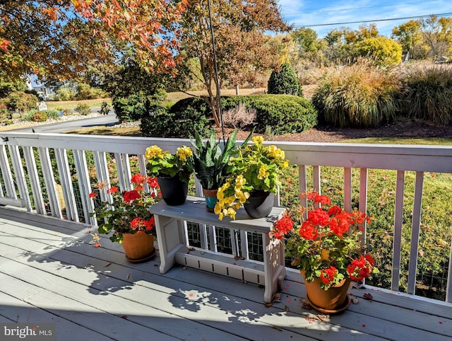 wooden balcony featuring a wooden deck