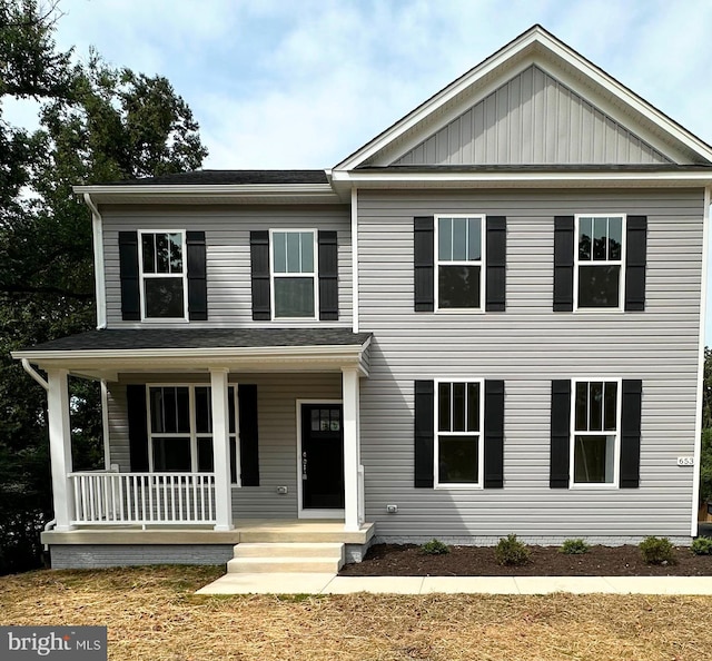 view of front facade featuring a porch