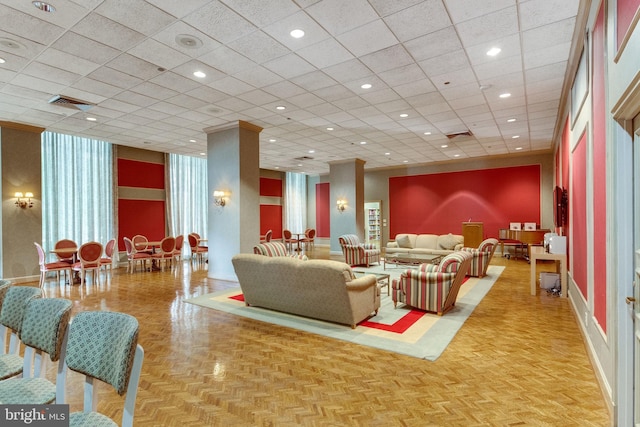 community lobby with visible vents