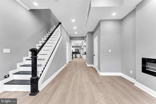 foyer featuring light wood-type flooring