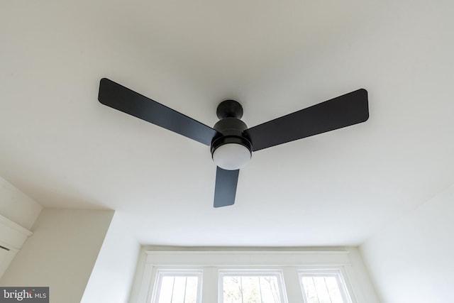 interior details featuring ceiling fan