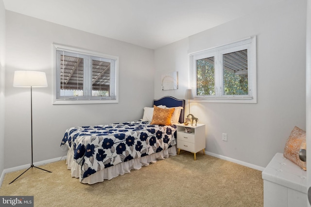 bedroom with carpet floors