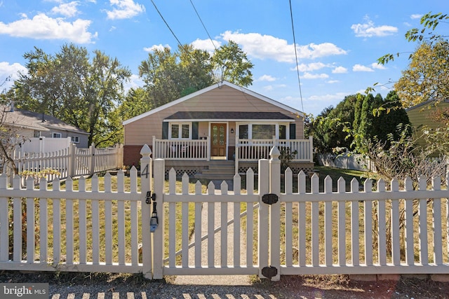 bungalow featuring a porch