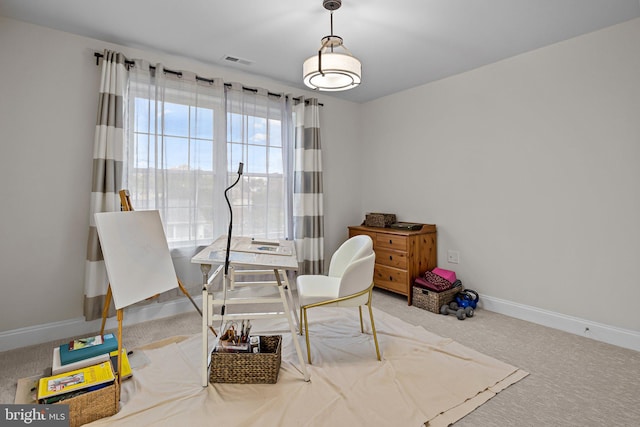 interior space featuring carpet flooring