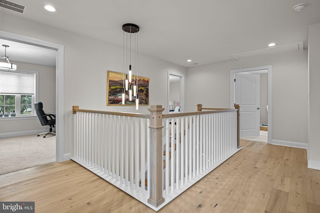 hallway featuring light wood-type flooring