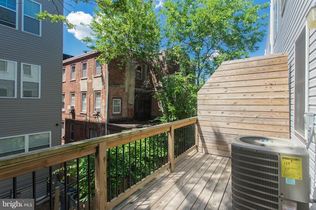 deck featuring cooling unit