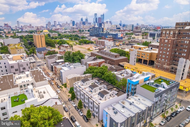 aerial view featuring a city view