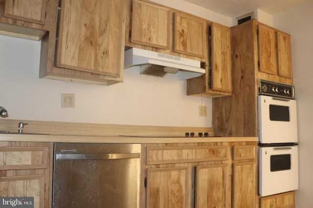 kitchen with sink, double oven, and dishwasher