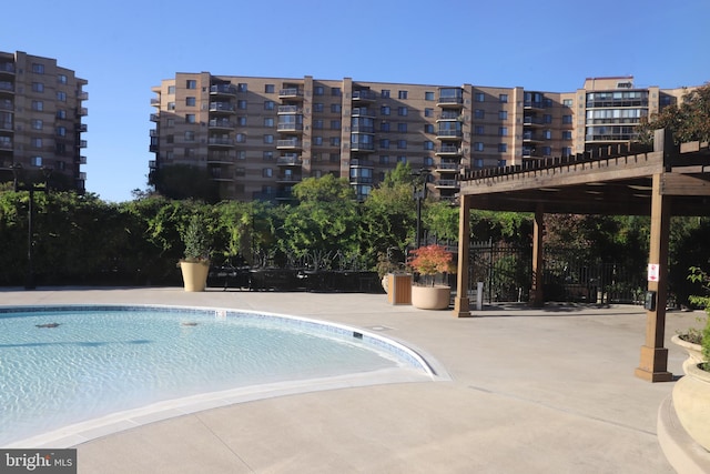 view of pool featuring a pergola