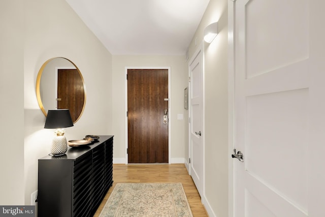 foyer featuring light hardwood / wood-style floors