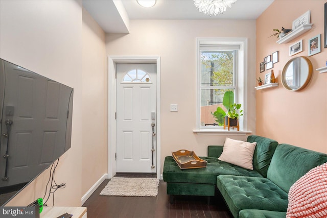 entryway featuring dark hardwood / wood-style flooring