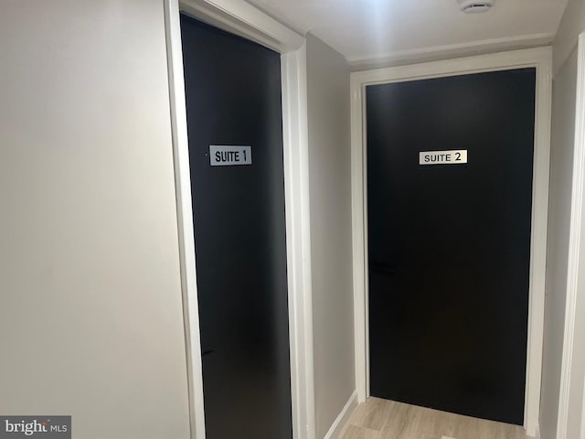 hallway featuring light hardwood / wood-style floors