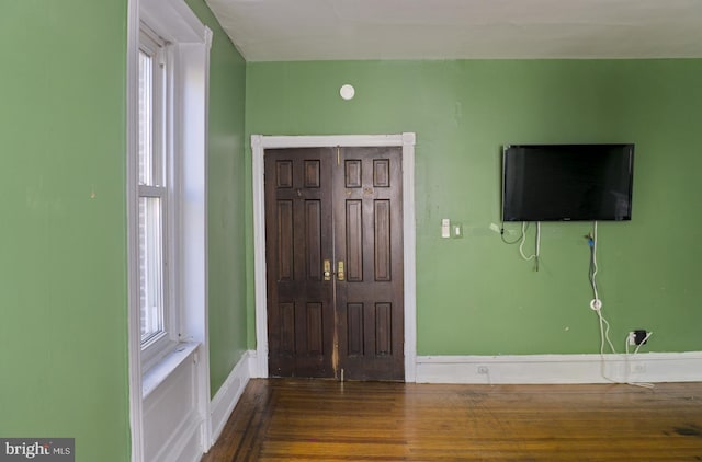 foyer featuring wood-type flooring