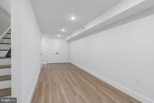 interior space featuring light hardwood / wood-style floors