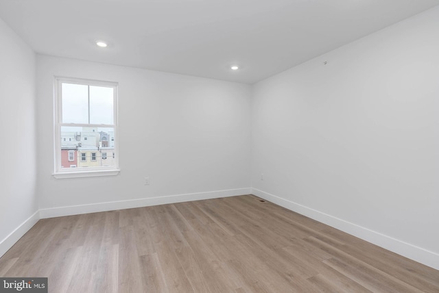 empty room featuring light hardwood / wood-style flooring