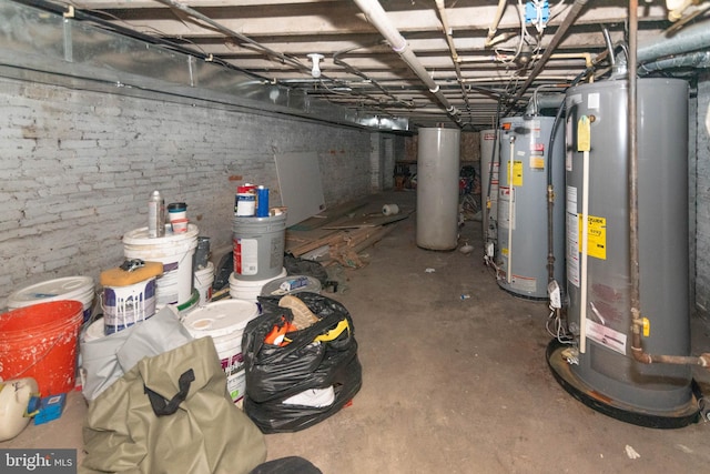 basement with gas water heater