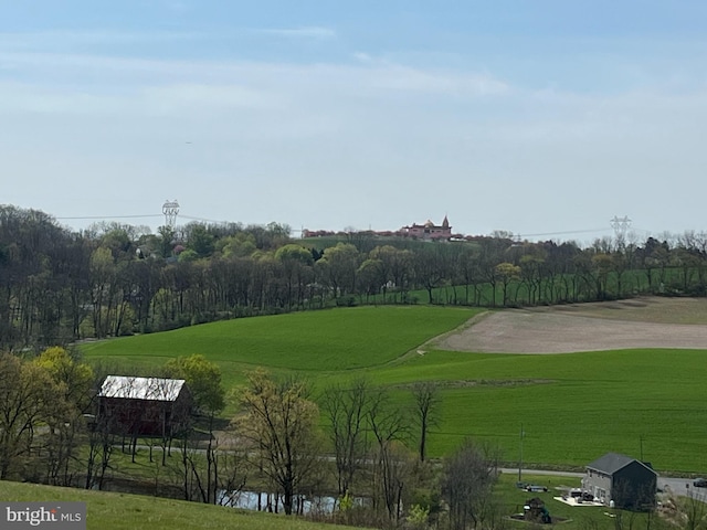 view of home's community with a lawn and view of golf course
