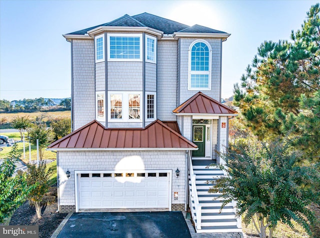 view of front of house with a garage