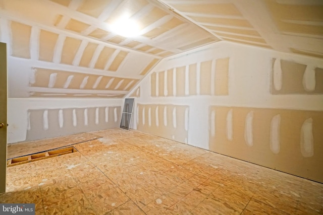 interior space featuring lofted ceiling