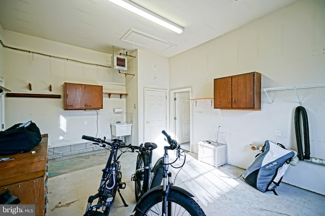 garage featuring a sink
