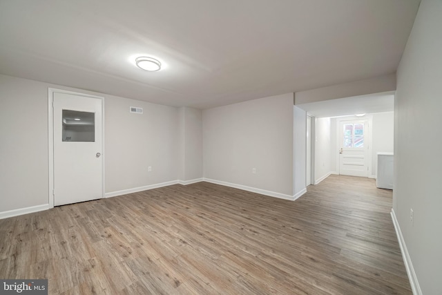 empty room featuring light wood-type flooring