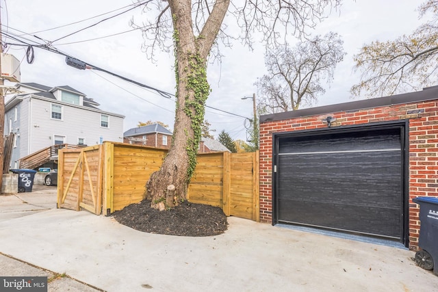 view of garage