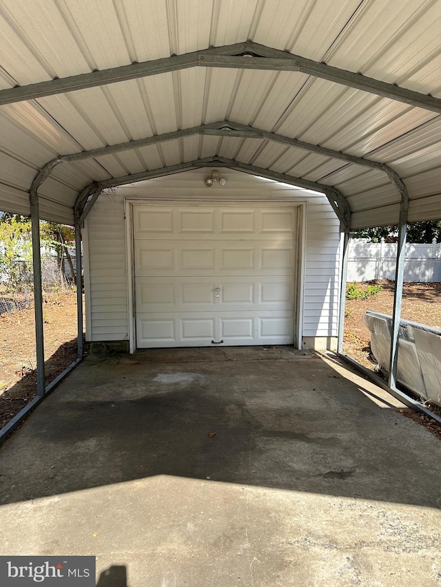 view of garage