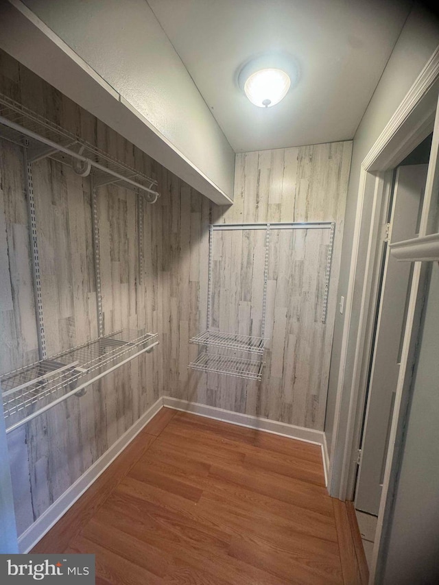 spacious closet with hardwood / wood-style floors