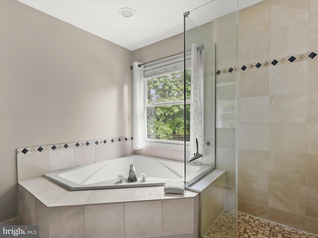 211 Glyndon Meadow Rd, Reisterstown, MD 21136 - full bathroom with a garden tub and tiled shower