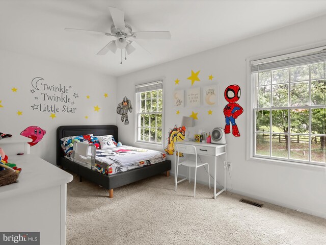 211 Glyndon Meadow Rd, Reisterstown, MD 21136 - carpeted bedroom featuring a ceiling fan