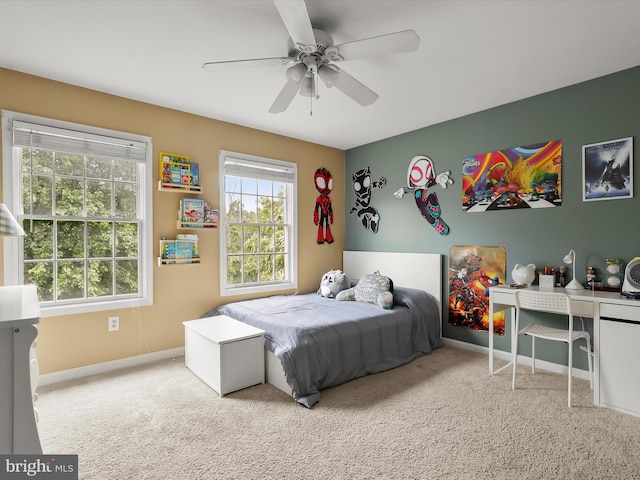 211 Glyndon Meadow Rd, Reisterstown, MD 21136 - carpeted bedroom with baseboards and ceiling fan