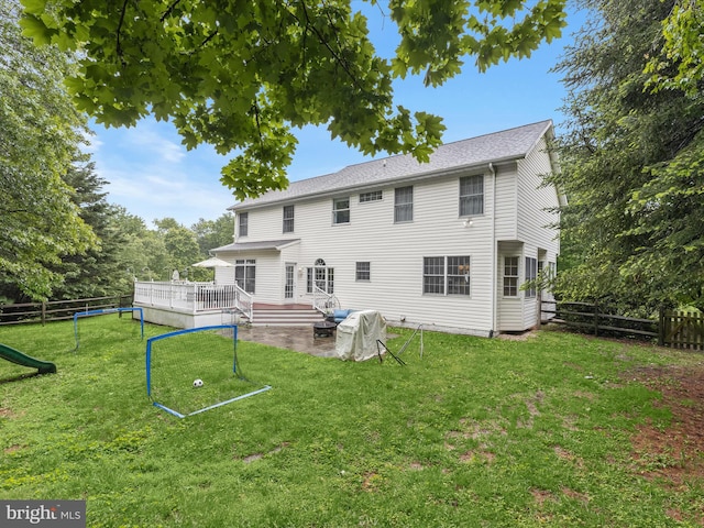 211 Glyndon Meadow Rd, Reisterstown, MD 21136 - rear view of property with a wooden deck and a patio